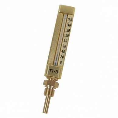 Термометр жидкостной виброустойчивый прямой L150мм G1/2" 200С ТТ-В-150 150/100 Росма 00000002830