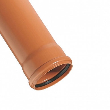 Труба канализационная ПВХ наружная коричневая SN8 400 мм х 11,7 мм длина 1200мм Aquaviva