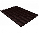 Металлочерепица RAL 8017 шоколадно-коричневый 0,5 мм Quarzit Монтеррей Модерн
