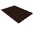 Металлочерепица RAL 8017 шоколадно-коричневый 0,5 мм Velur20 Монтеррей