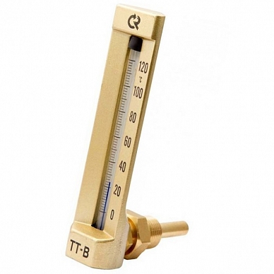 Термометр жидкостной виброустойчивый угловой L150мм G1/2" 120С ТТ-В-150 150/64 Росма 00000006901