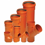 Трубы ПП (PP-B) рыжие для наружной канализации и фитинги