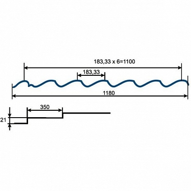 Металлочерепица СуперМонтеррей полиэстер 0.4 мм RAL 5005 сигнальный синий