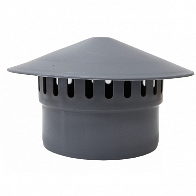 Зонт ПП (PP-H) вентиляционный серый Дн 110
